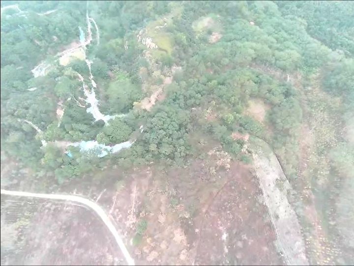 视觉导航相机下视实拍：林区与溪流
